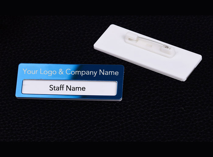Reusable Stainless Steel Laser Engraved Name Badges